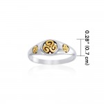 Triskelion Spiral Silver and Gold Ring