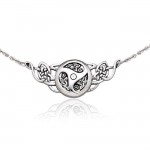 Celtic Knots Threefold Silver Necklace
