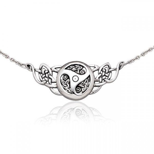 Celtic Knots Threefold Silver Necklace