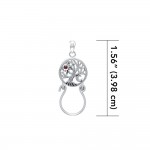 Tree of Life Silver Charm Holder Pendant with Gemstone