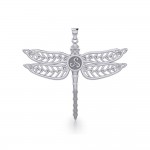 The Celtic Dragonfly with Triskele Silver Pendant