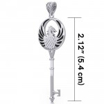 Phoenix Spiritual Enchantment Key Silver Pendant
