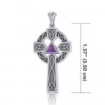 Celtic Knot AA Recovery Cross Silver Pendant