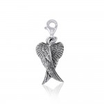 Angel Wings Silver Clip Charme