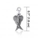 Angel Wings Silver Clip Charme