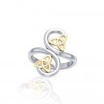 Celtic Trinity Knot Spiral Silver and Gold Ring