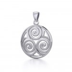 Celtic Triskele Silver Pendant