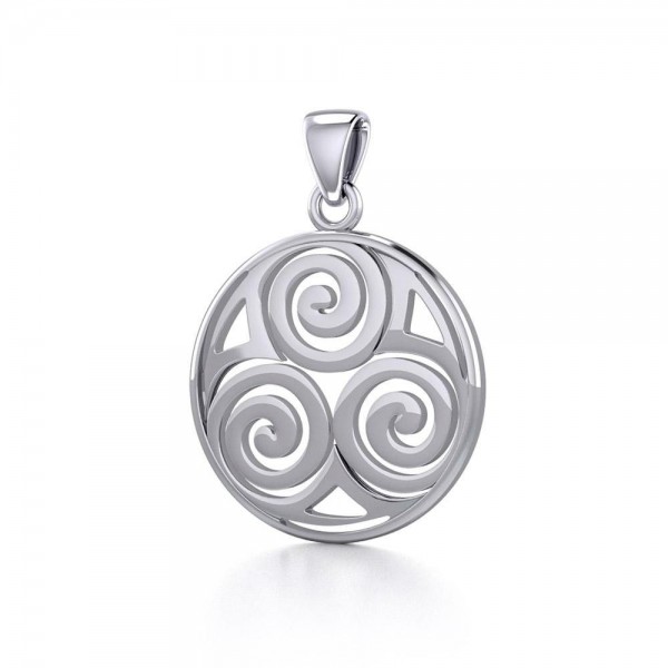Celtic Triskele Silver Pendant