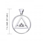 Claddagh AA Recovery Symbol Silver Pendant
