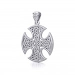 Celtic Knotwork Still Center Silver Pendant