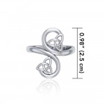 Celtic Trinity Knot Spiral Silver Ring