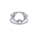 Love Dolphins Silver Ring