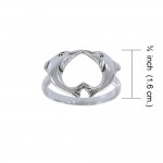 Love Dolphins Silver Ring
