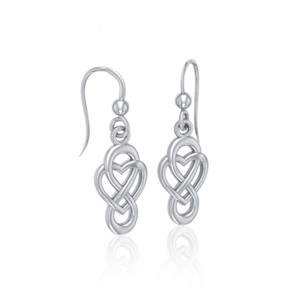 Celtic Infinity with Heart Sterling Silver Earrings