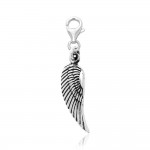 Angel Wing Silver Clip Charm