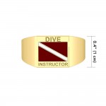 Dive Instructor Solid Gold Ring