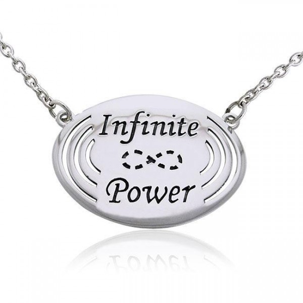 Empowering Words Infinite Power Silver Necklace