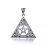 Pentacle with Trinity Knot Silver Pendant