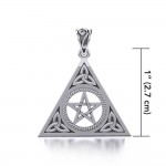 Pentacle with Trinity Knot Silver Pendant