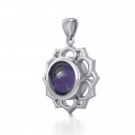 Chakra Silver Pendant with Large Stone