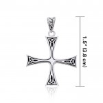 Celtic Trinity Knot Cross Silver Pendant