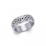 Celtic Knotwork Silver Spinner Band Ring