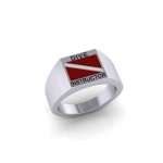 Dive Instructor Sterling Silver Ring