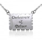 Empowering Words Orchestrate and Deliver Silver Necklace