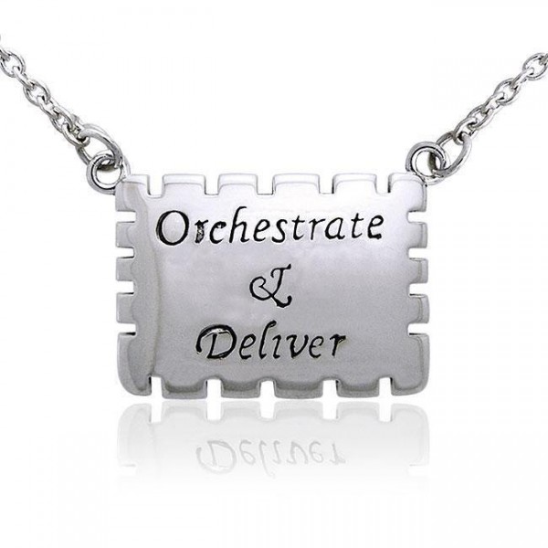 Empowering Words Orchestrate and Deliver Silver Necklace