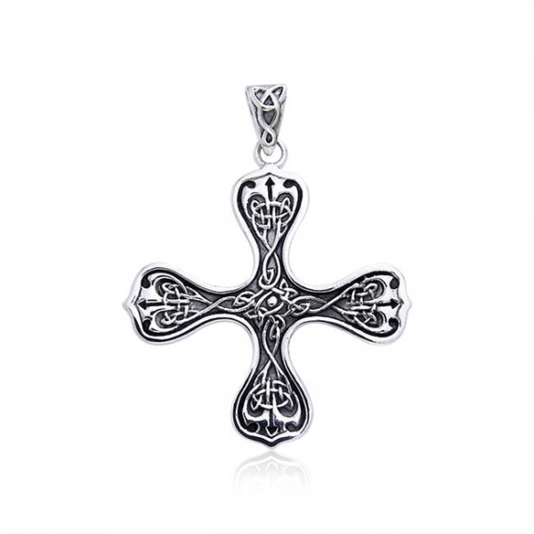 Celtic Knotwork Cross of the Spirit Silver Pendant