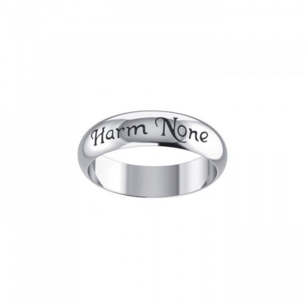 Harm None Inscribed Silver Ring