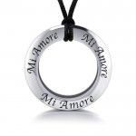 Amore My Love Silver Pendant and Cord Set