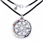 Compass Rose Silver Gemstone Necklace Set