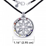 Compass Rose Silver Gemstone Collier Set