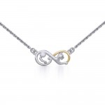Infinity Cat Silver and Gold Necklace