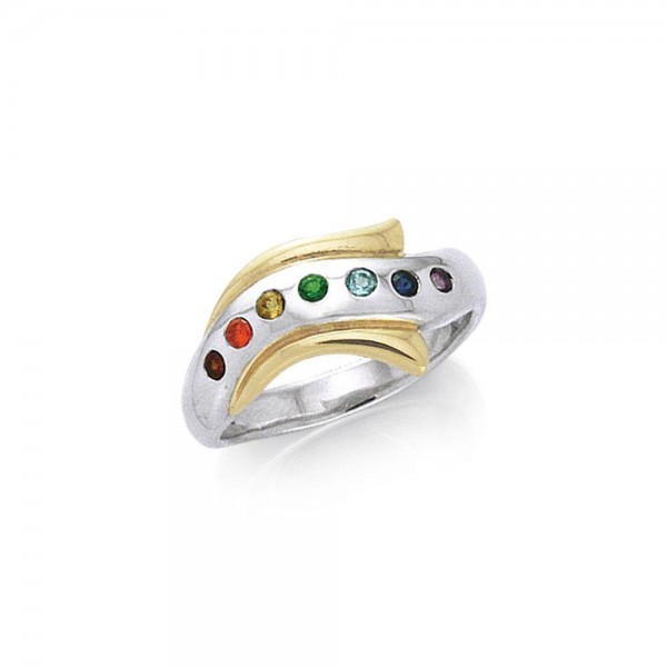 Silver and Gold Chakra Ring