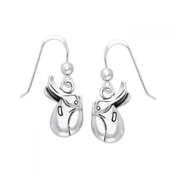 Horse Trail Riding Saddle Pack Silver Earrings