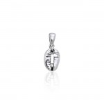 Exclamation Mark Coffee Bean Silver Pendant