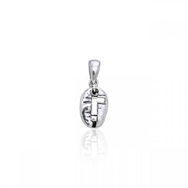Exclamation Mark Coffee Bean Silver Pendant