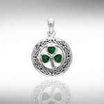 Sweet luck and happiness ~ Sterling Silver Jewelry Shamrock Pendant