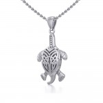 Celtic Sea Turtle Sterling Silver Pendant
