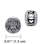 In the modest story of love, friendship, and loyalty ~ Celtic Knotwork Claddagh Sterling Silver Bead