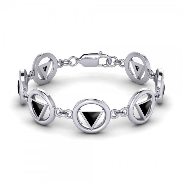 AA Symbol Silver Bracelet
