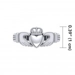A strong bond of love, friendship, and loyalty ~ Celtic Knotwork Irish Claddagh Sterling Silver Ring MG058/