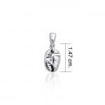 Square Root Coffee Bean Silver Pendant