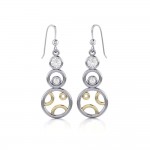 Black Magic Stacked Circle Silver & Gold Earrings