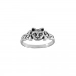 Sterling Silver Celtic Cat Ring