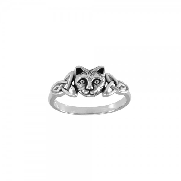 Sterling Silver Celtic Cat Ring