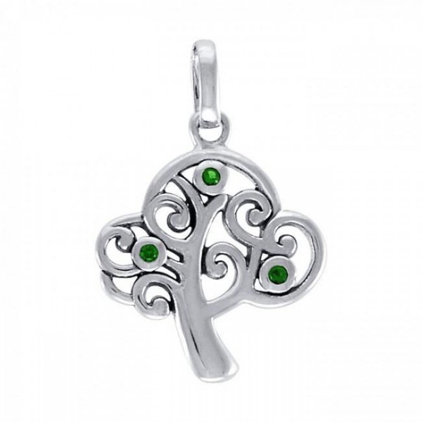 Deep and Modern Tree of Life ~ Sterling Silver Jewelry Pendant