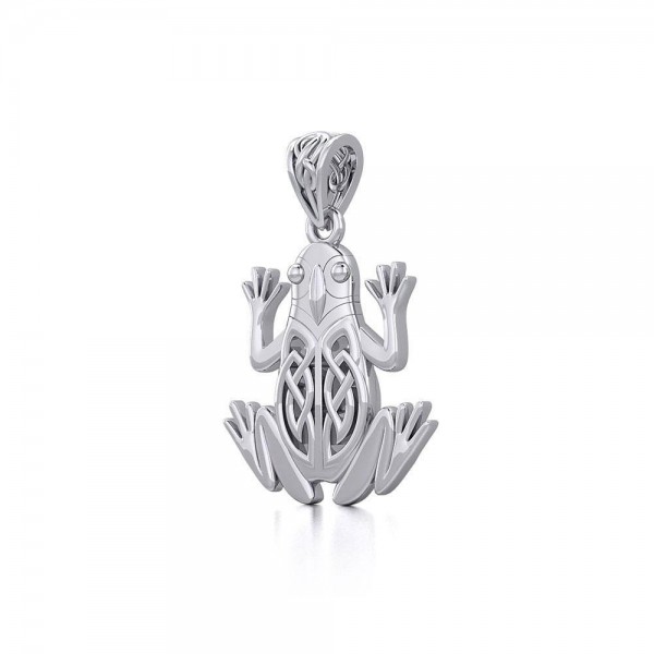 Celtic Frog Silver Pendant
